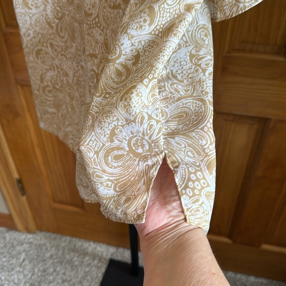 MICHAEL Michael Kors Paisley Ruffle Sleeve V-Neck Top Sz LARGE - NEW - Picture 6 of 8